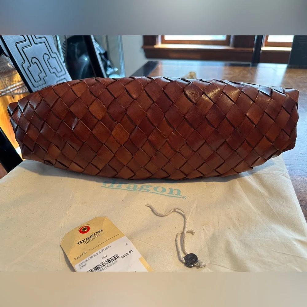 Dragon Diffusion Woven Leather Satchel in Warm Brown - Picture 3 of 7